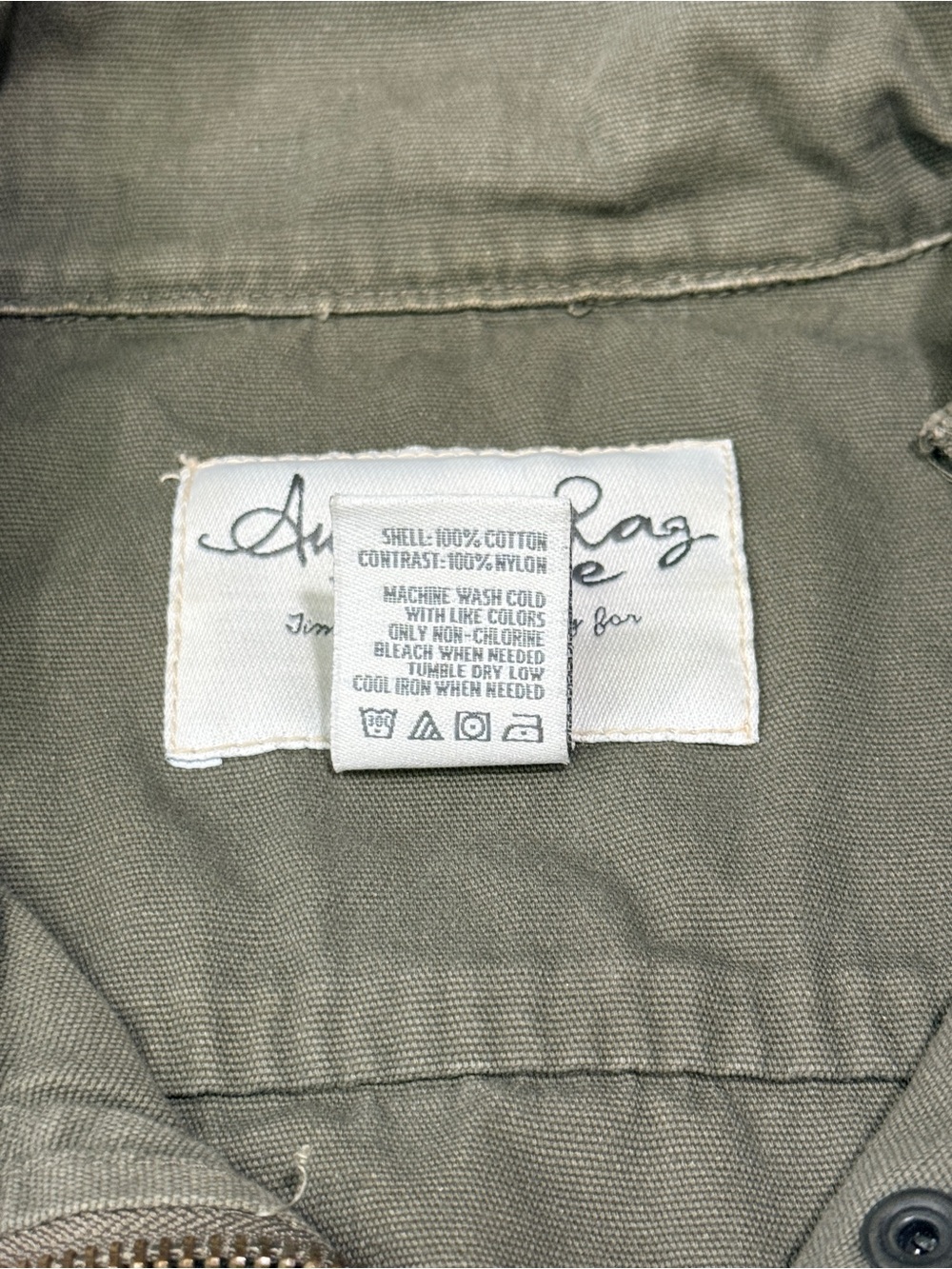American Rag Womens Olive Green Utility Jacket with Drawstring Tie Size S - Picture 10 of 10